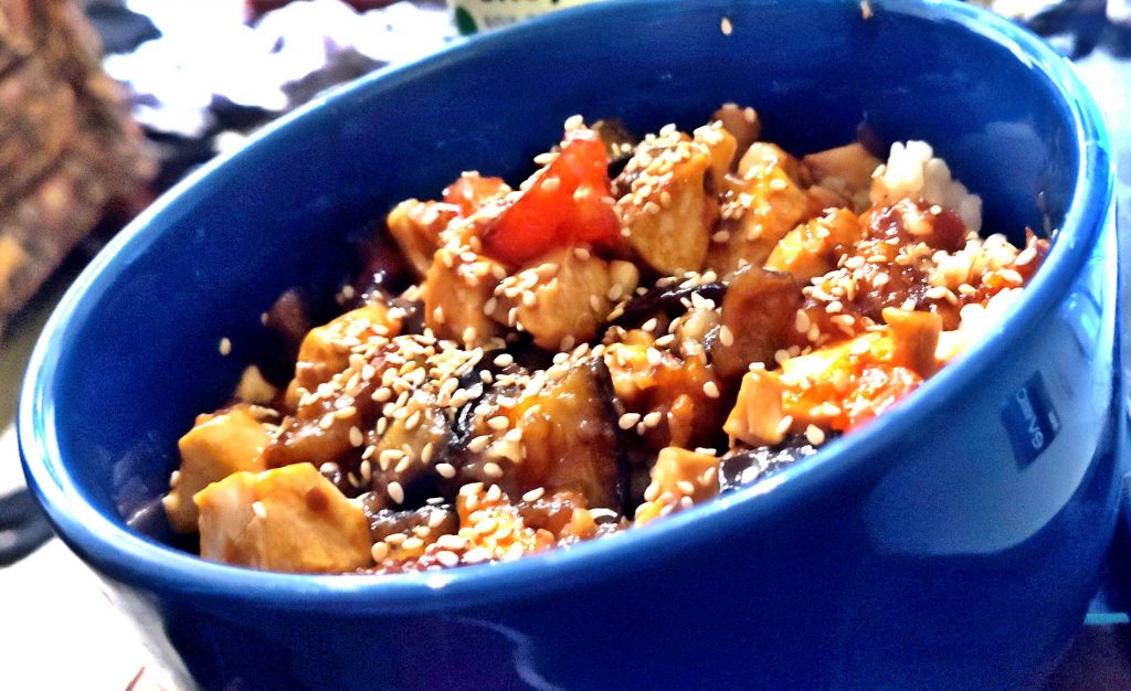 Vegan Chinese‑Style Orange Sweet‑Sour Eggplant & Tofu