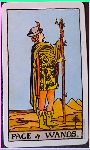 SMITH WAITE TAROT DECK - THE PAGE OF WANDS