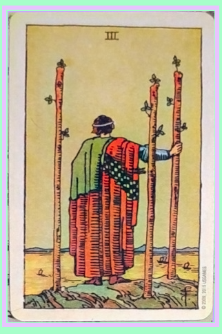 SMITH WAITE TAROT CARD DECK - 3 OF WANDS