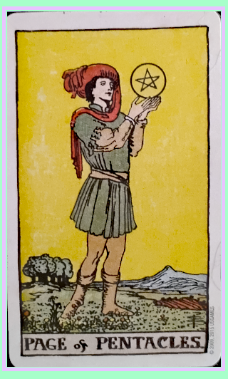 PAGE OF PENTACLES TAROT CARD